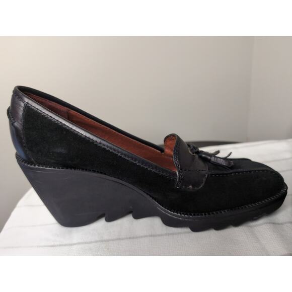 Vintage Donald J Pliner Italy chunky preppy wedge heel shoes 7.5 - Picture 8 of 11